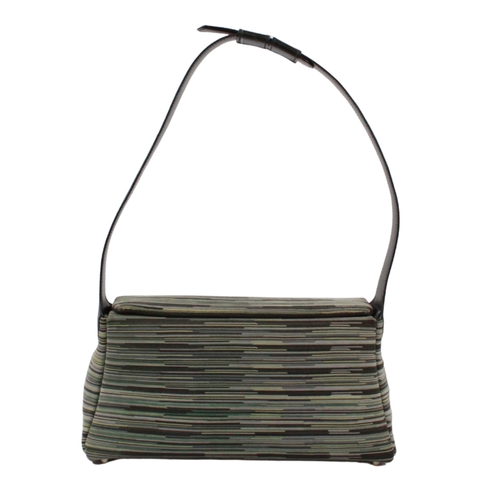 HERMES Hermes Galonne Shoulder Bag Vibrato Leather Black Green Men's